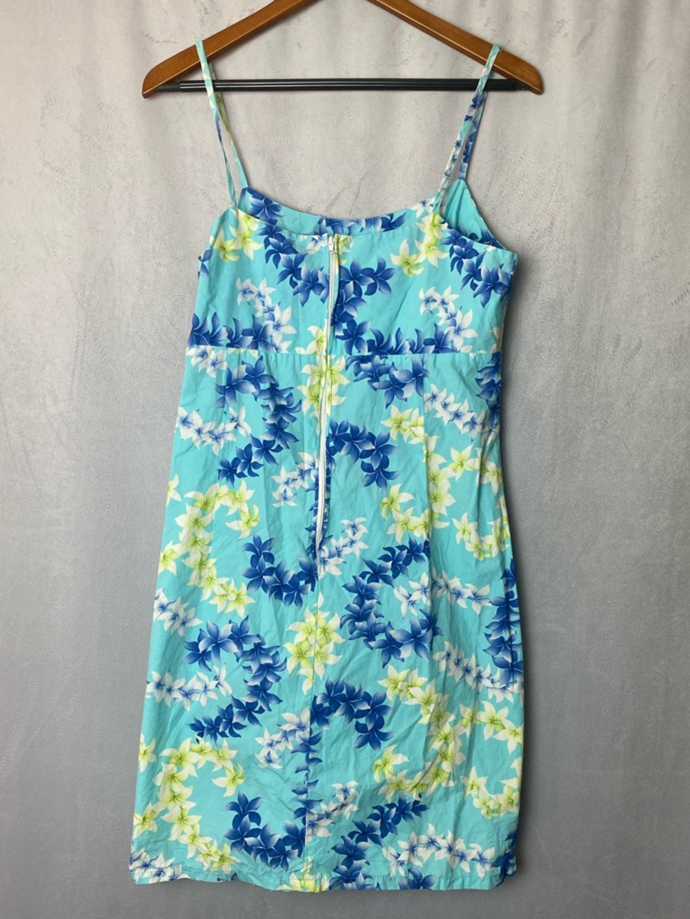 Hawaiian Light Blue Floral Spaghetti Strap Sundress Romantic Summer Beach L - Picture 3 of 6